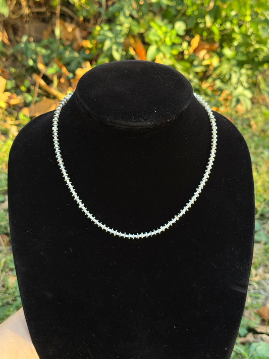 White Seed Bead and Shell Necklace