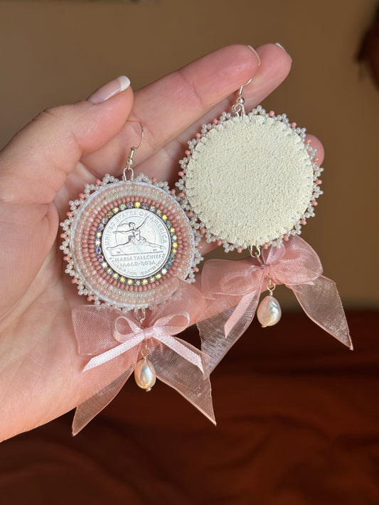 Maria Tallchief Coin Beaded Earrings