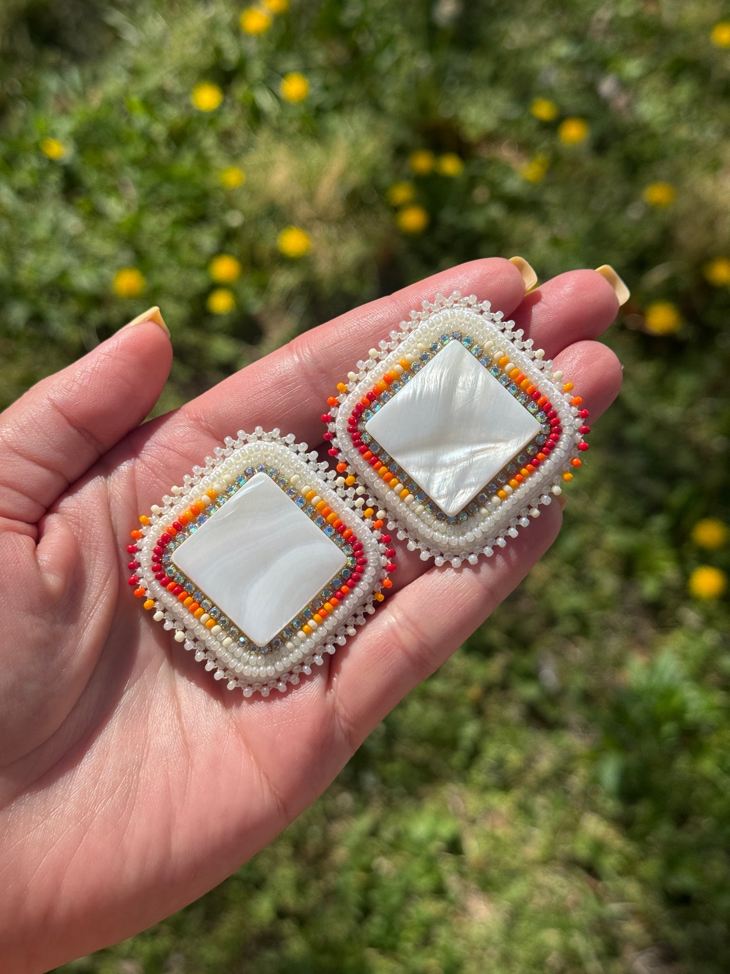 Mother of Pearl Beaded Earrings