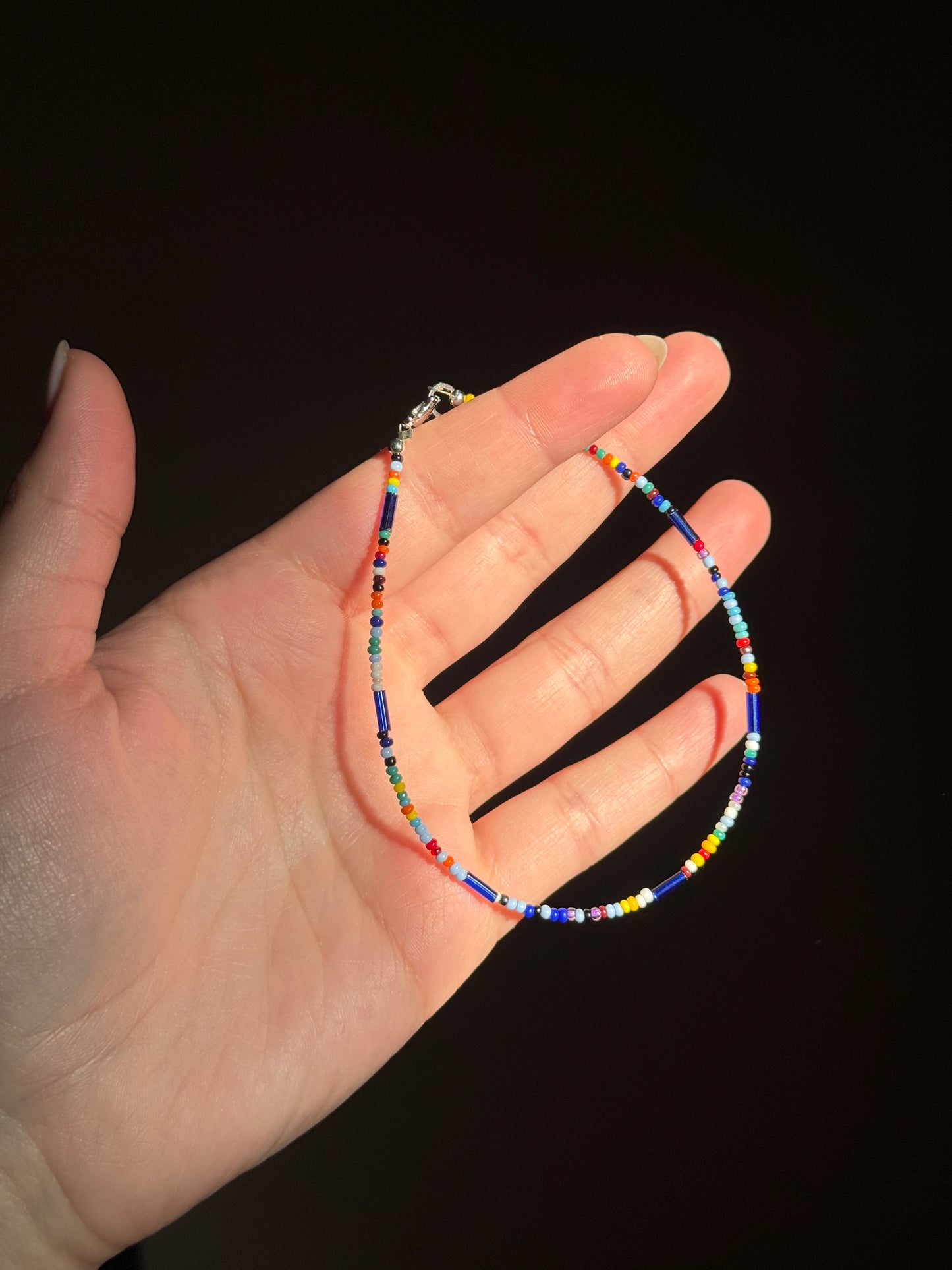 Blue Bead Soup Beaded Single Strand Anklet