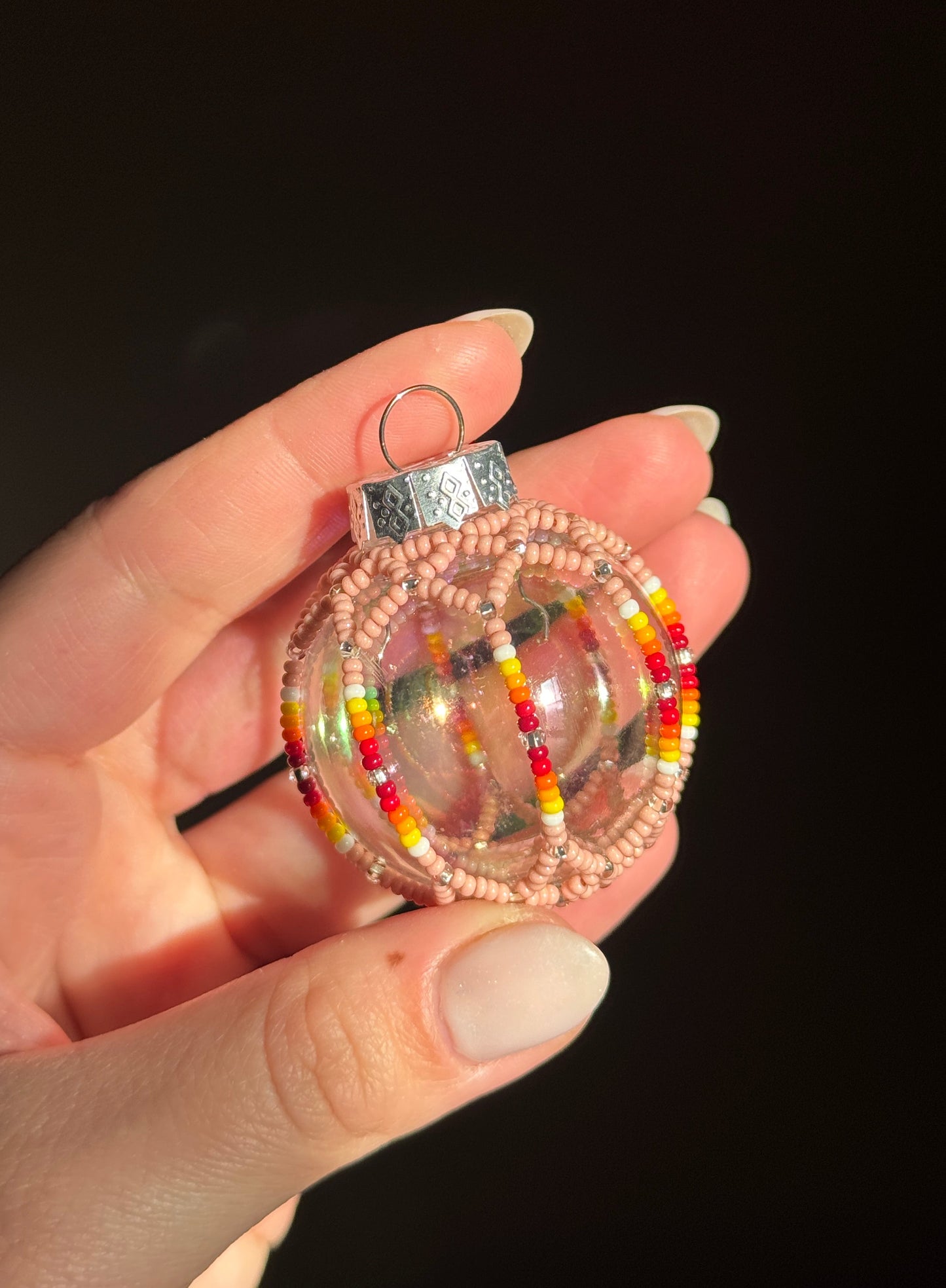 Cheyenne Pink Beaded Mini Holiday Ornament