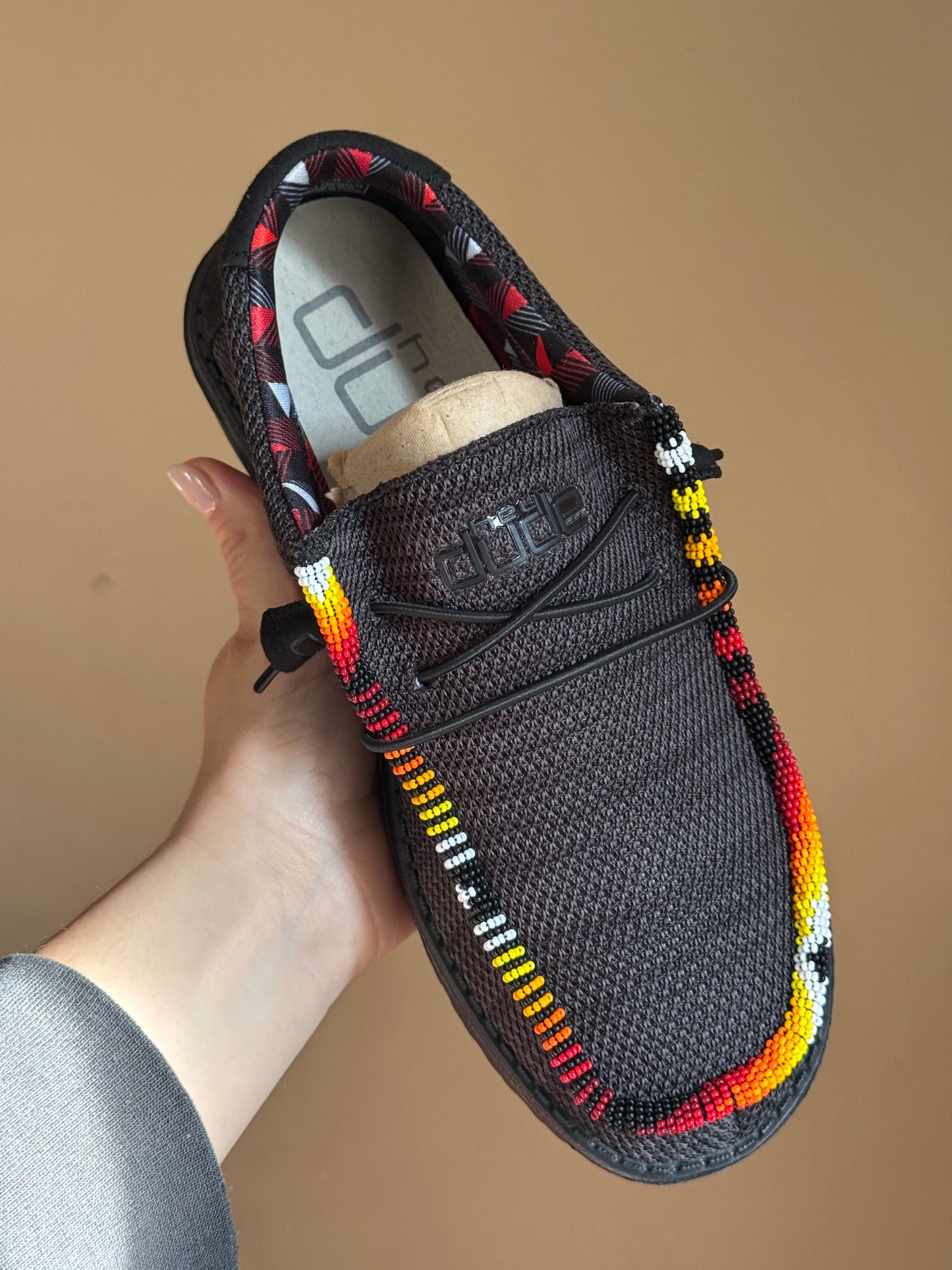 Fire Color Beaded HeyDudes