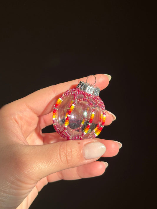 Iridescent Cranberry Mini Beaded Holiday Ornament