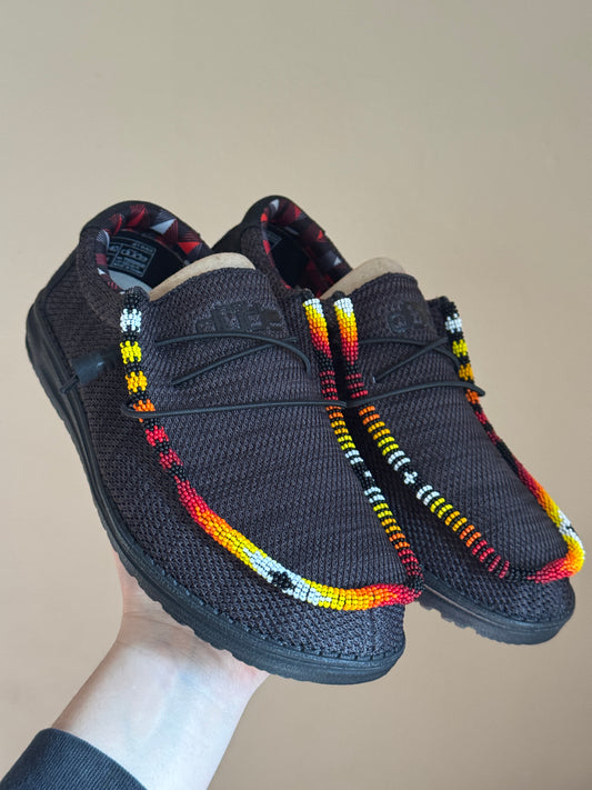 Fire Color Beaded HeyDudes