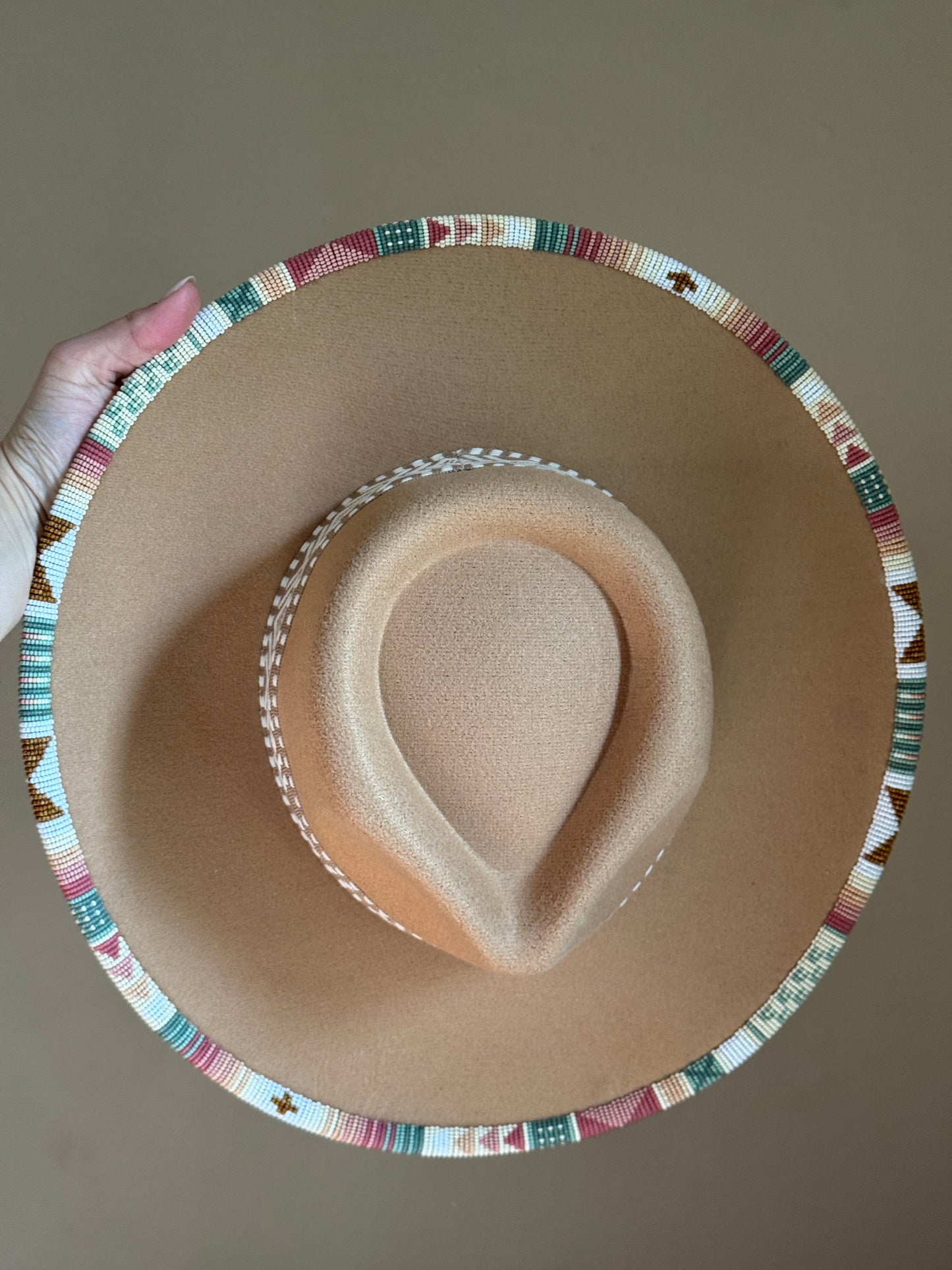 Light Pastel Beaded Hat