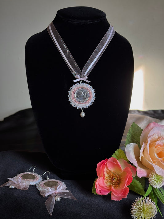 Maria Tallchief Coin Beaded Pendant Necklace