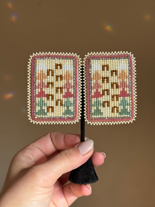 XL Horse Tracks Beaded Earrings