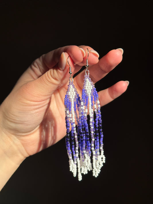 Purple Fringe Earrings