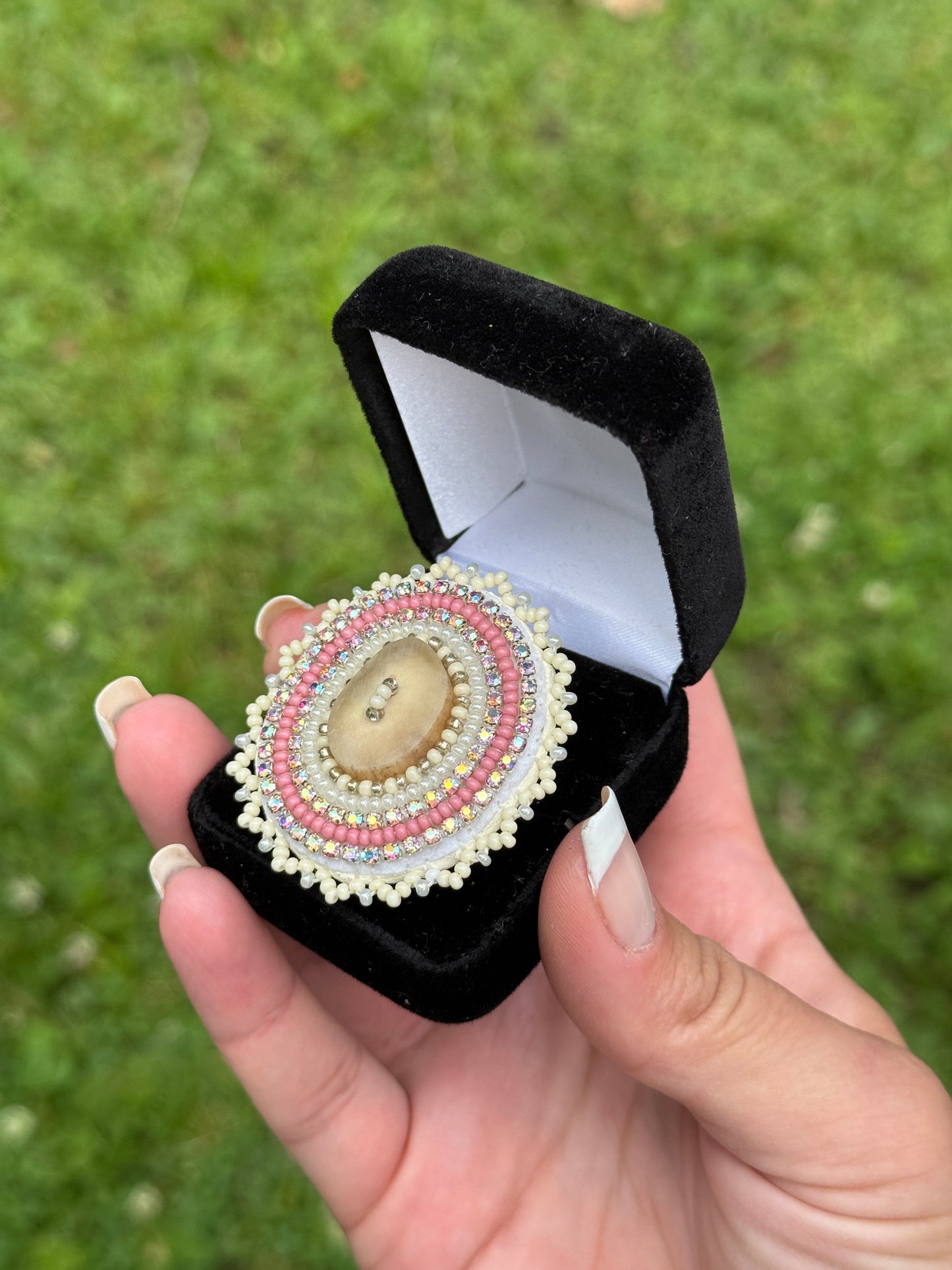Deer Antler Beaded Ring