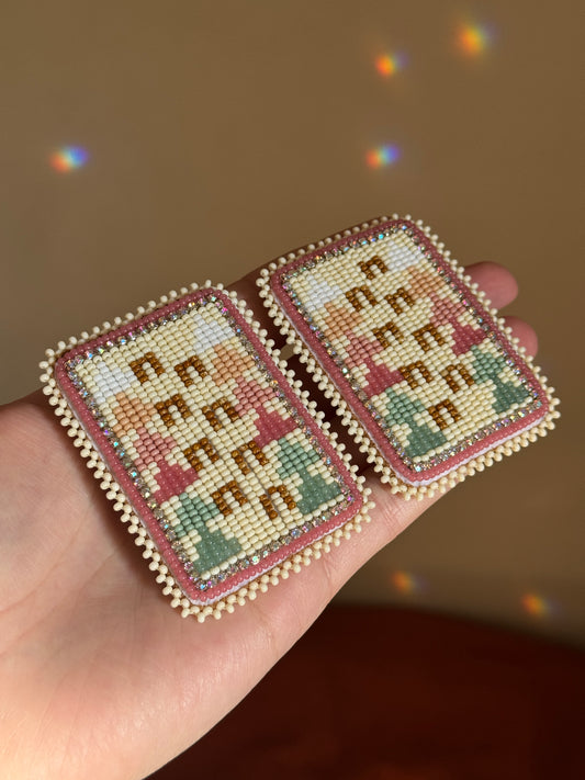 XL Horse Tracks Beaded Earrings