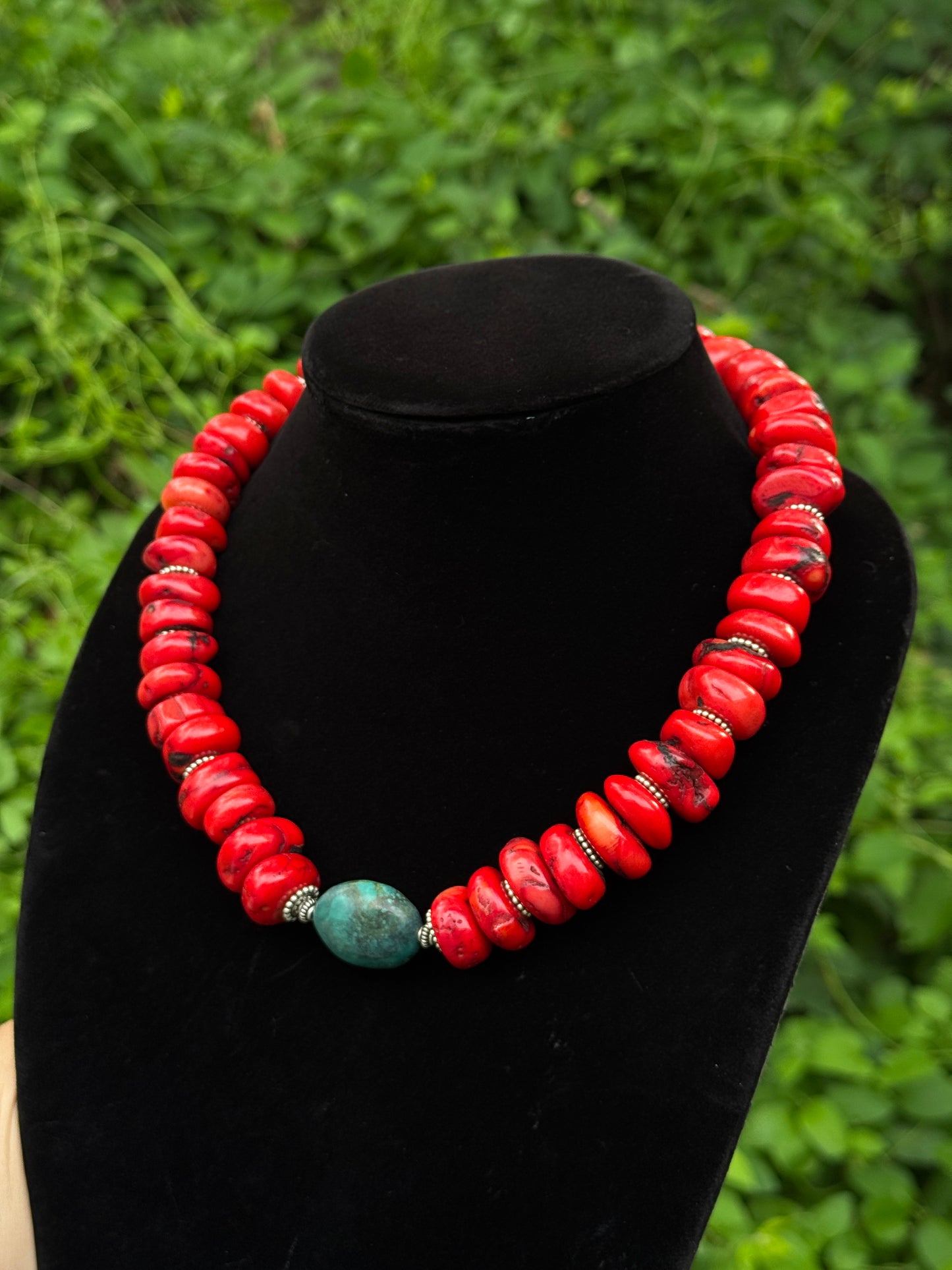 Large Chunk Coral Necklace