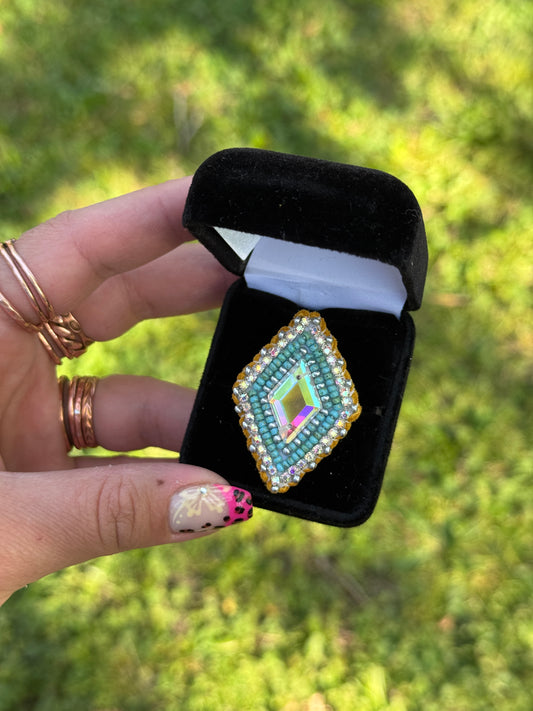 Diamond Shaped Beaded Ring