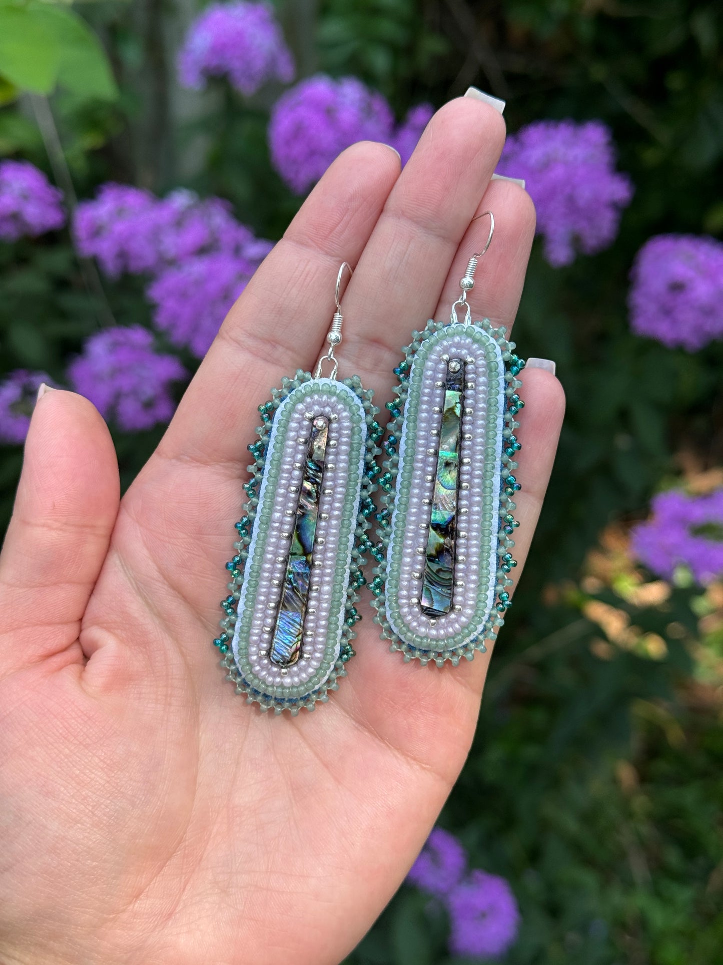 Pastel Abalone Beaded Earrings