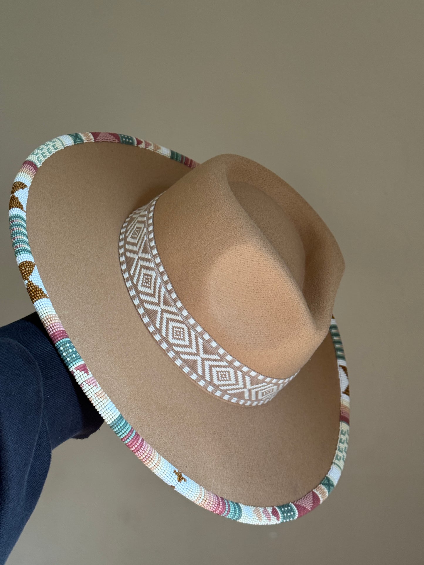 Light Pastel Beaded Hat