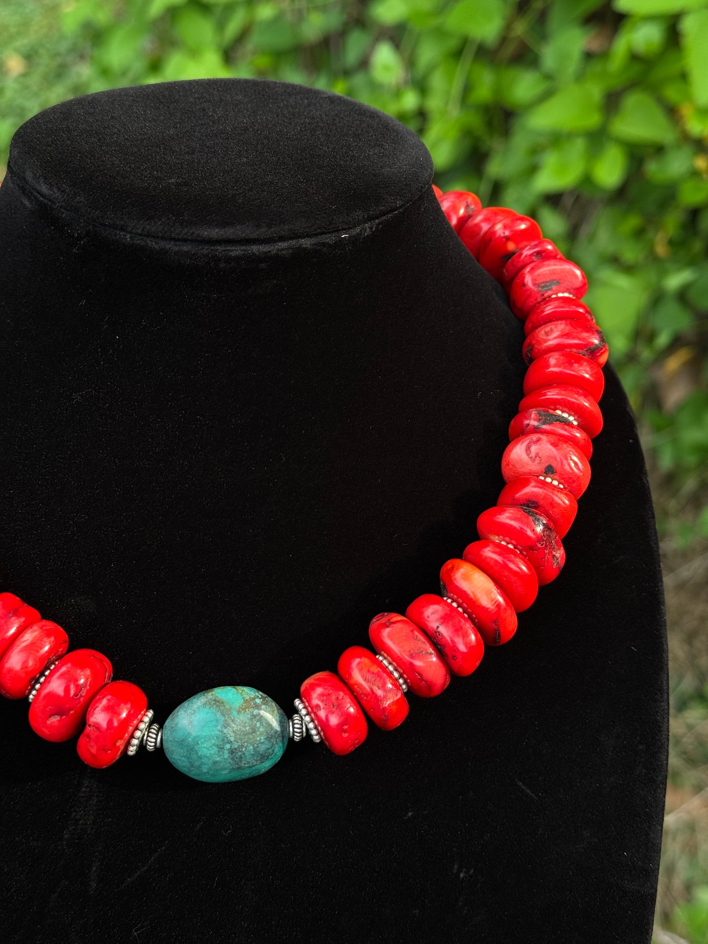 Large Chunk Coral Necklace