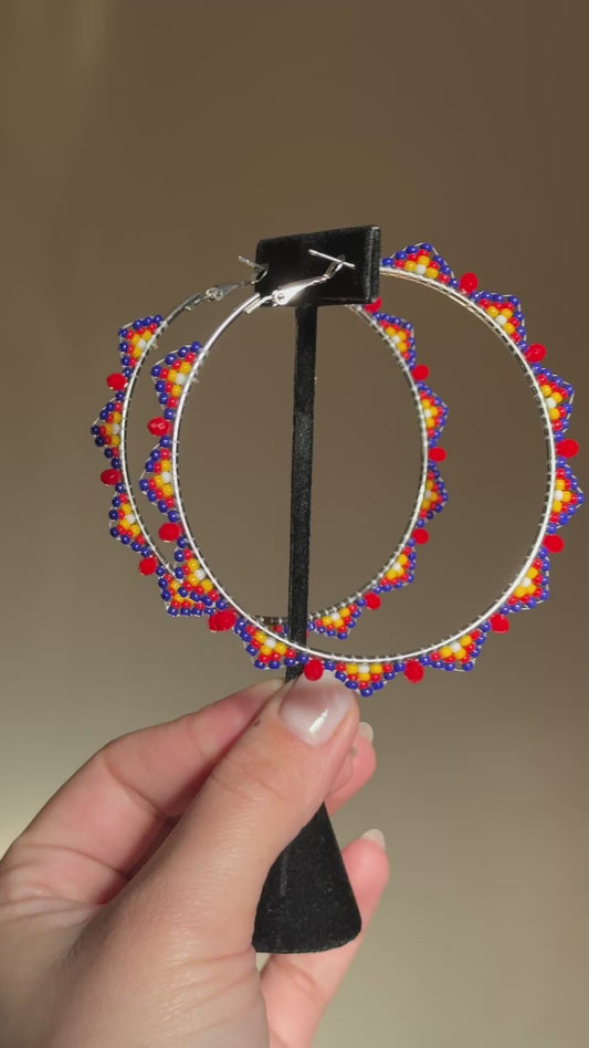 XL Ku Beaded Hoop Earrings